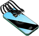 Carregador Portátil Por Indução Sem Fio 20000mAh Com Cabos Embutidos