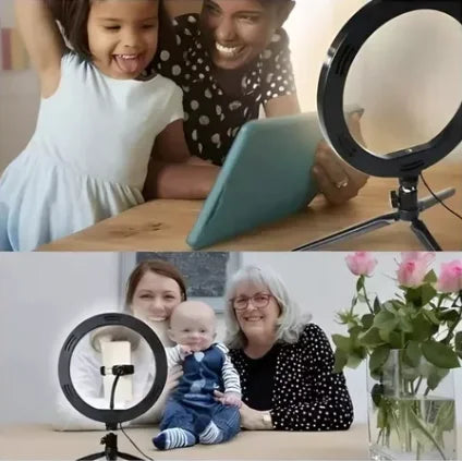Luz Ring Light  + Tripé De Mesa + Suporte Para Celular