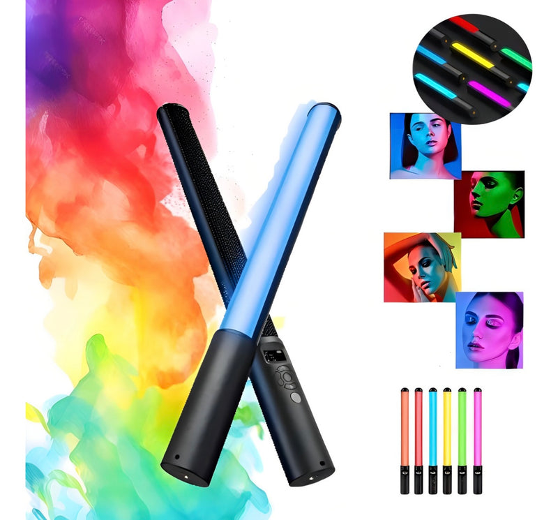 Bastão de Luz LED RGB Portátil para Vídeo e Foto Controle Remoto Tubo de luz com Temperatura de Cor Ajustável