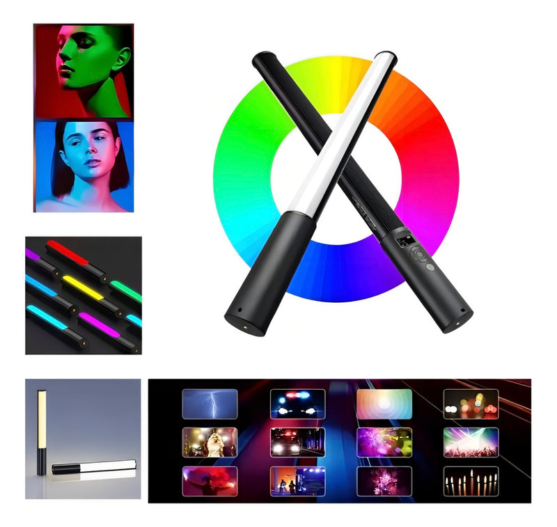 Bastão de Luz LED RGB Portátil para Vídeo e Foto Controle Remoto Tubo de luz com Temperatura de Cor Ajustável