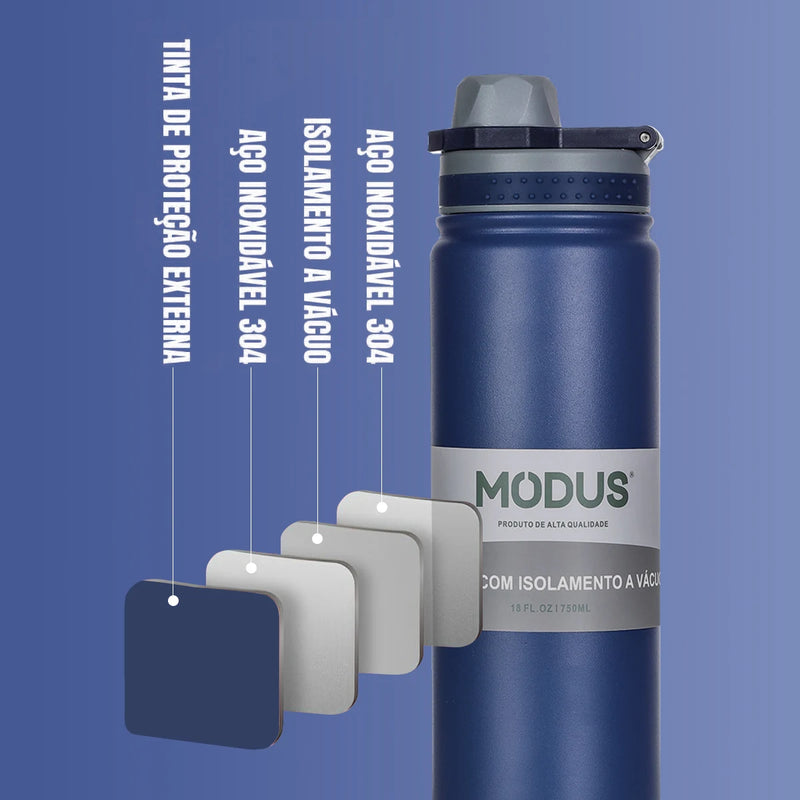 Garrafa Térmica De 304 Aço Inox De Água Manter A Vácuo 750ml Modus