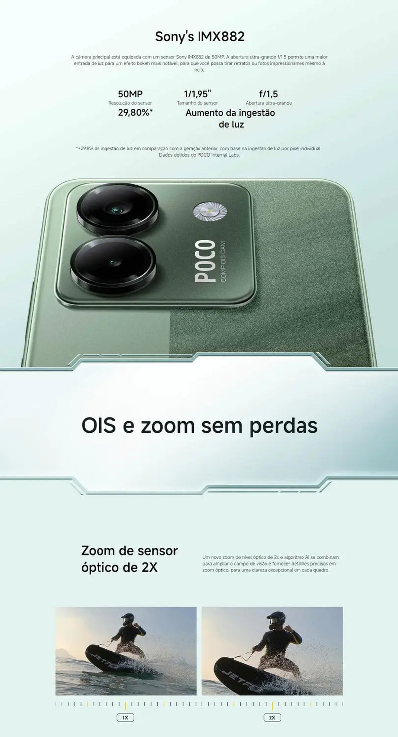 Smartphone Xiaomi POCO M7 PRO 5G / NFC / 256GB 16GB RAMBOOST / LANÇAMENTO 2025 / Câmera Ѕопу 50MP OIS / FHD Plus Amoled 120Hz Celular Premium Design - РОСО
