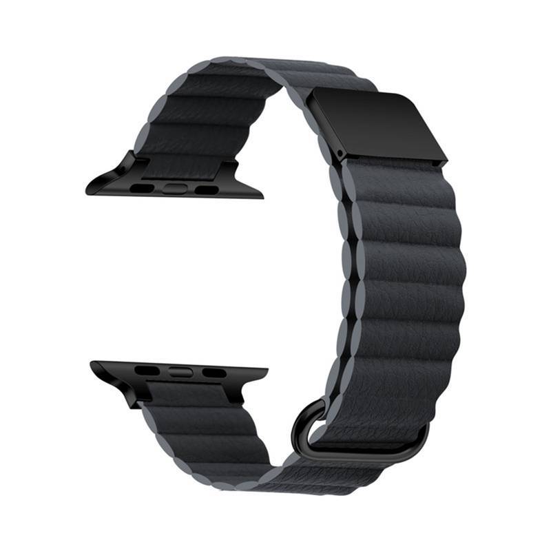 Pulseira de Couro Magnético 42mm/44mm/45mm/49mm