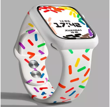 Pulseira de Silicone Confete 42mm/44mm/45mm/49mm Cores Variadas